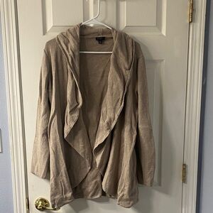 Ann Taylor Taupe Knit shawl collar cardigan